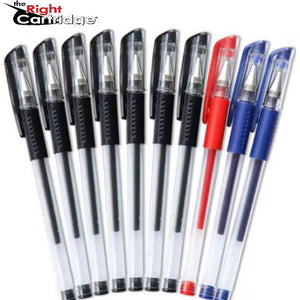 TRC Gel Ink Pens 0.5 mm Red Blue Black 10 Pack