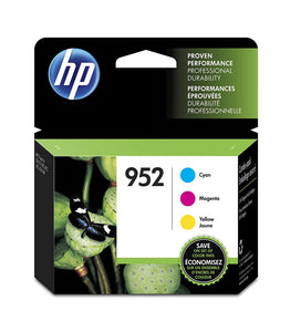 HP 952 Cyan/Magenta/Yellow Ink Cartridges, 3/Pack (N9K27AN)
