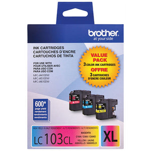 Brother High Yield C/M/Y Ink Cartridge Combo Pack (LC103C, LC103M, LC103Y)( LC1033PKS)
