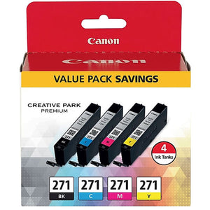 Canon CLI-271 (BK/CMY) 4-Color Ink Cartridge Value Pack 0390C005