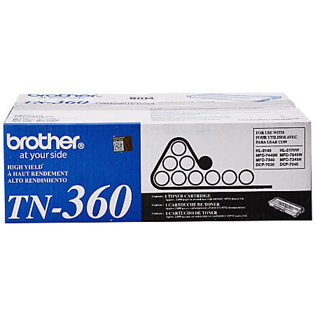 Brother TN-360 Black Toner Cartridge, High Yield