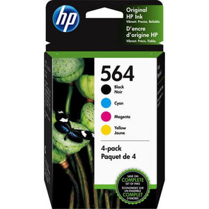 HP 564 Black/Cyan/Magenta/Yellow Ink Cartridges 4-pack , 3YQ22AN