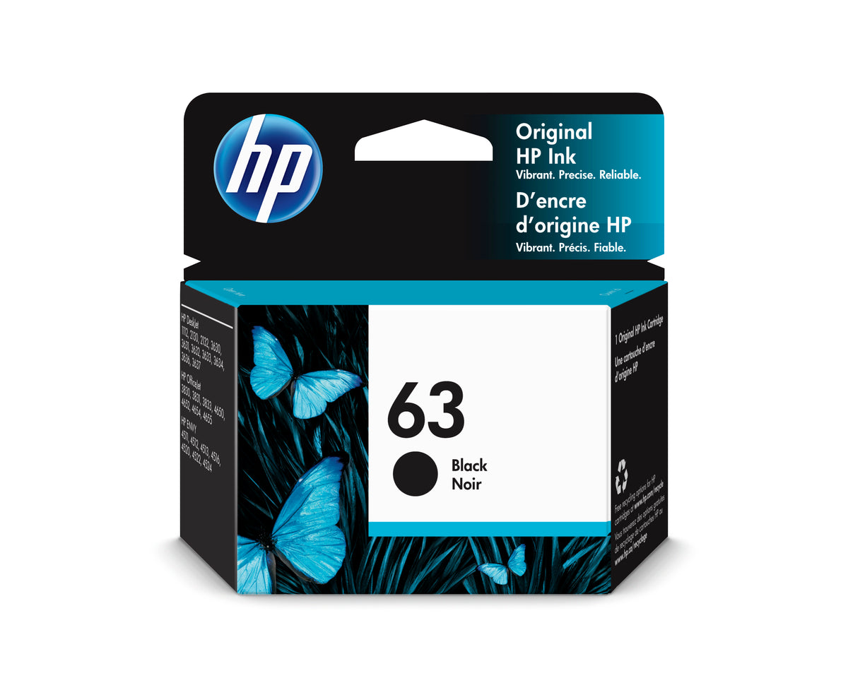 HP 63 Black Ink Cartridge (F6U62AN) – The Right Cartridge, Inc