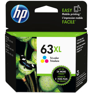 HP 63XL High Yield Tri-Color Ink Cartridge (F6U63AN)