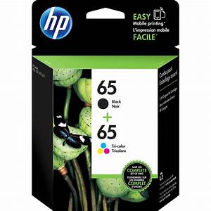 HP 65 Black/Tri-Color Ink Cartridges, Standard Yield, 2/Pack (T0A36AN)