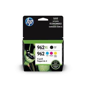 HP 962XL/962 Black High Yield, Cyan/Magenta/Yellow Standard Yield Cartridges, 4/Pack Ink Cartridge (3JB34AN)