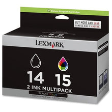 Load image into Gallery viewer, Lexmark 14/15 Black and Color Print Cartridge Combo, (18C2239)

