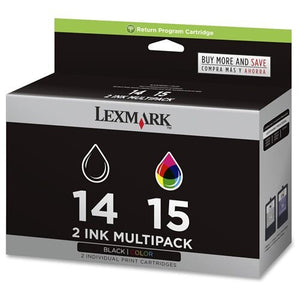 Lexmark 14/15 Black and Color Print Cartridge Combo, (18C2239)
