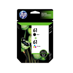 HP 61 Black & Tri-Color Ink Cartridges 2pk, (CR259FN)